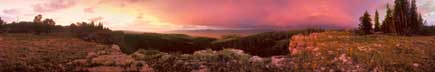 Misty sunset colors over the Madison River Valley