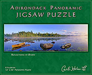 Reflections at Dawn Adirondack puzzle, photo jigsaw puzzle, high peaks puzzle, adirondack gifts, carl heilman puzzle